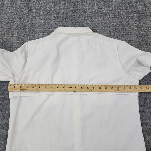 Columbia PFG Shirt Womens Medium White Coors Light CCMF Short Sleeve Hiking Vent - Picture 4 of 16